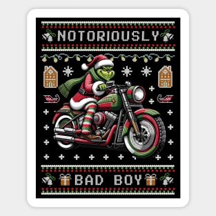 Grinch biker - Ugly Christmas sweater gift Magnet